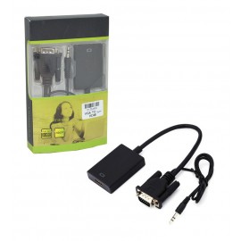 تبدیل VGA به HDMI + ورودی پاور microUSB + ورودی صدا
