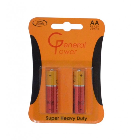 باتری قلمی General Power مدل Super Heavy Duty Plus R6 (کارتی 2 تایی)
