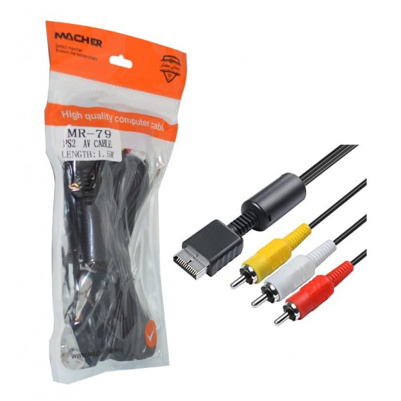 کابل تصویر AV پلی استیشن PS2 طول 1.5 متر MACHER مدل MR-79
