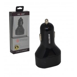 شارژر فندکی فست 2 پورت + کابل اندروید KOLUMAN مدل KC-C600