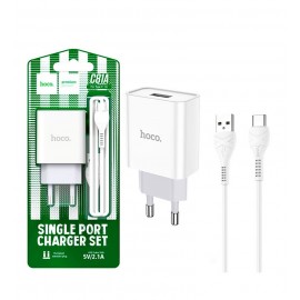 شارژر تک پورت + کابل Type-C هوکو (hoco) مدل C81A
