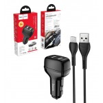 شارژر فندکی 2 پورت + کابل Micro برند Hoco مدل Z36