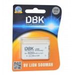 باتری کتابی شارژی micro usb D.B.K مدل 9V 500mAh