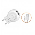 شارژر 2 پورت + کابل آیفون ماکسوم (MoXom) مدل MX-HC01
