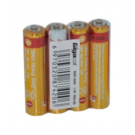باتری نیم قلمی گیگاسل (Gigacell) مدل Ultra Heavy Duty R03 AAA شیرینگ 4 تایی