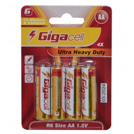 باتری قلمی GigaCell مدل Ultra Heavy Duty R6 AA (کارتی 4 تایی)