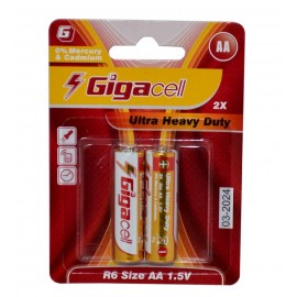 باتری قلمی گیگاسل (Gigacell) مدل Ultra Heavy Duty R6 AA (کارتی 2 تایی)