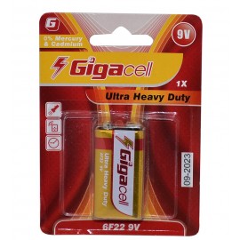 باتری کتابی گیگاسل (Gigacell) مدل Ultra heavy Duty 6F22 9V کارتی