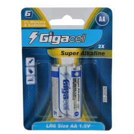 باتری قلمی GigaCell مدل Super Alkaline LR6 AA (کارتی 2 تایی)