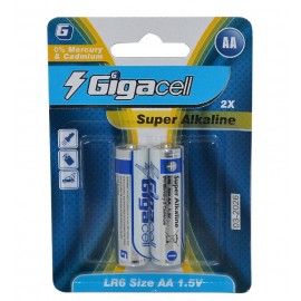 باتری قلمی گیگاسل (Gigacell) مدل Super Alkaline LR6 AA (کارتی 2 تایی)