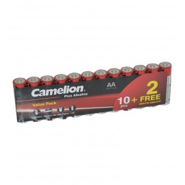 باتری قلمی کملیون (Camelion) مدل Plus Alkaline LR6 AA شیرینگ 12 تایی