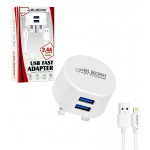 شارژر دو پورت + کابل آیفون Lightning ام پی بلبری (mpBLBERRI) مدل BLB-047