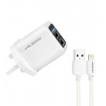 شارژر دو پورت + کابل آیفون Lightning ام پی بلبری (mpBLBERRI) مدل BLB-183