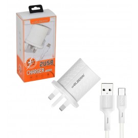 شارژر دو پورت + کابل Type-C ام پی بلبری (mpBLBERRI) مدل BLB-196