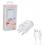 شارژر 3 پورت + کابل Type-C ام پی بلبری (mpBLBERRI) مدل BLB-195
