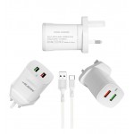 شارژر 2 پورت + کابل Type-C ام پی بلبری (mpBLBERRI) مدل BLB-207