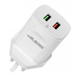 شارژر 2 پورت + کابل Type-C ام پی بلبری (mpBLBERRI) مدل BLB-207