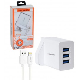 شارژر 3 پورت + کابل اندروید پی بلبری (mpBLBERRI) مدل BLB-128