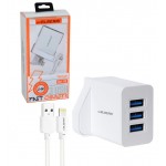 شارژر 3 پورت + کابل آیفون ام پی بلبری (mpBLBERRI) مدل BLB-128
