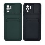 گارد (دوتایی) سیلیکونی جاکارتی دار محافظ لنزکشویی مدل XIAOMI REDMI NOTE10 4G
