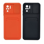 گارد (دوتایی) سیلیکونی جاکارتی دار محافظ لنزکشویی مدل XIAOMI REDMI NOTE10 4G