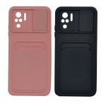 گارد (دوتایی) سیلیکونی جاکارتی دار محافظ لنزکشویی مدل XIAOMI REDMI NOTE10 4G