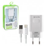 شارژر دو پورت + کابل اندروید باوین (bavin) مدل PC318Y
