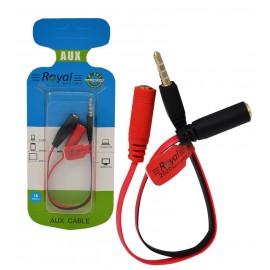 کابل تبدیل 2 به 1 صدا (تبدیل هدفون به هندزفری) رویال (Royal) مدل RAX-13