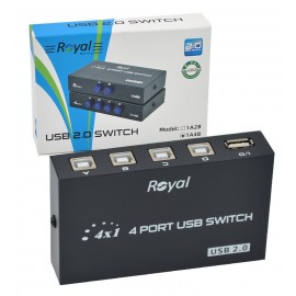 USB سوئیچ دستی 4 پورت رویال (Royal) مدل 1A4B