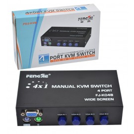 KVM سوئیچ 4 پورت دستی PS2 برند FENGJIE مدل FJ-K04B