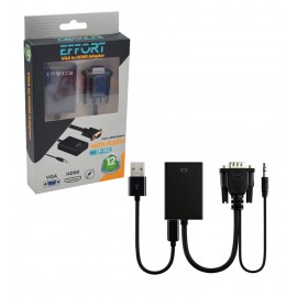 کابل تبدیل VGA به HDMI + کابل AUX و Adaptor ایفورت (EFFORT) مدل EF-153