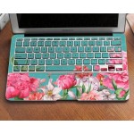 لیبل کیبورد و برچسب پشت و جلوی لپ تاپ چرمی طرح Flower کد 1005