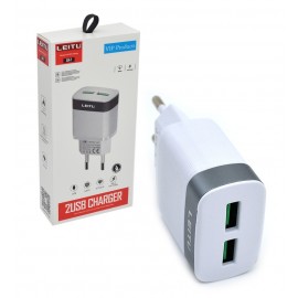 شارژر 2 پورت + کابل اندروید لیتو (LEITU) مدل LH-7