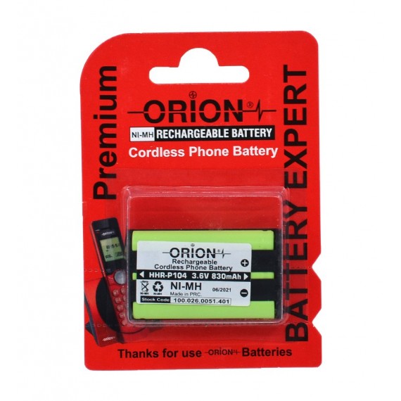 باتری تلفن بی سیم اوریون (ORION) مدل HHR-P104 ظرفیت 830mAh