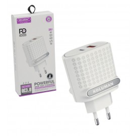 فست شارژر 2 پورت + کابل Type-C کلومن (Koluman) مدل KC-H110