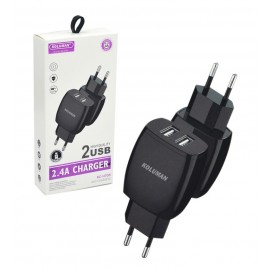 شارژر 2 پورت + کابل Type-C کلومن (Koluman) مدل KC-H705