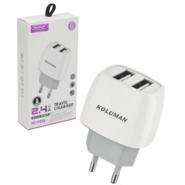 شارژر 2 پورت + کابل Type-C کلومن (Koluman) مدل KC-H805