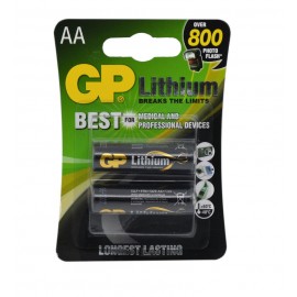 باتری قلمی جی پی (GP) مدل Lithium AA FR03 (کارتی 2تایی)