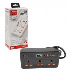رابط برق 3 خانه + شارژ USB چهار پورت لیتو (LEITU) مدل LS-2