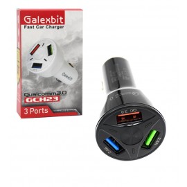 شارژر فندکی فست 3 پورت + کابل اندروید گلکس بیت (GALEXBIT) مدل GCH23