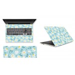 لیبل کیبورد و برچسب پشت و جلوی لپ تاپ چرمی طرح Flower کد 1005
