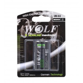 باتری قلمی ولف (WOLF) مدل LR6AA کارتی 2 تایی