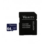 رم موبایل Verity 64GB MicroSDXC UHS-1 80MB/S 533Xخشاب دار