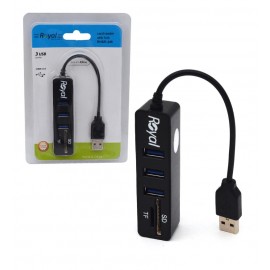 هاب 3 پورت USB 2.0 و رم ریدر رویال (Royal) مدل RH&R-448