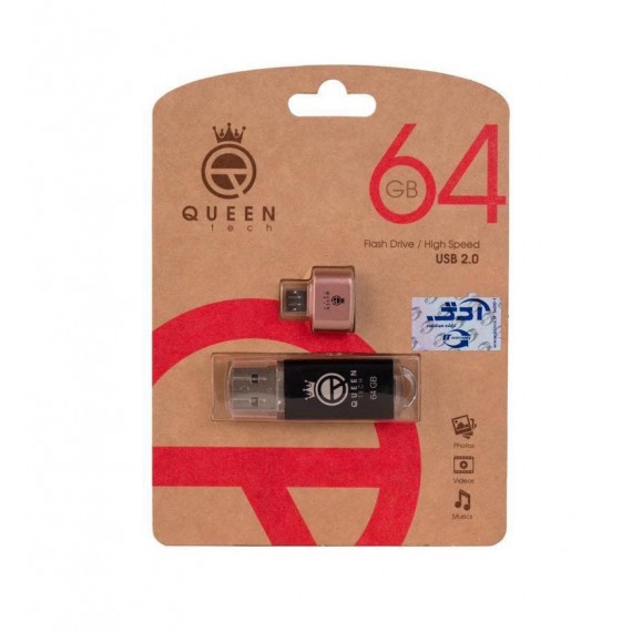 فلش کویین تک (Queen Tech) مدل 64GB QUICK + تبدیل OTG