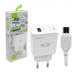 شارژر تک پورت + کابل اندروید باوین (BAVIN) مدل PC505Y