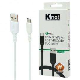کابل تایپ سی (Type-C) طول 1.2 متر کی نت (Knet) PVC JACKET مدل K-CUC02012