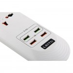 رابط برق 3 خانه + شارژ USB لیتو (LEITU) مدل LS-3