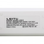 رابط برق 3 خانه + شارژ USB لیتو (LEITU) مدل LS-3