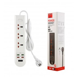 رابط برق 3 خانه + شارژ USB لیتو (LEITU) مدل LS-3